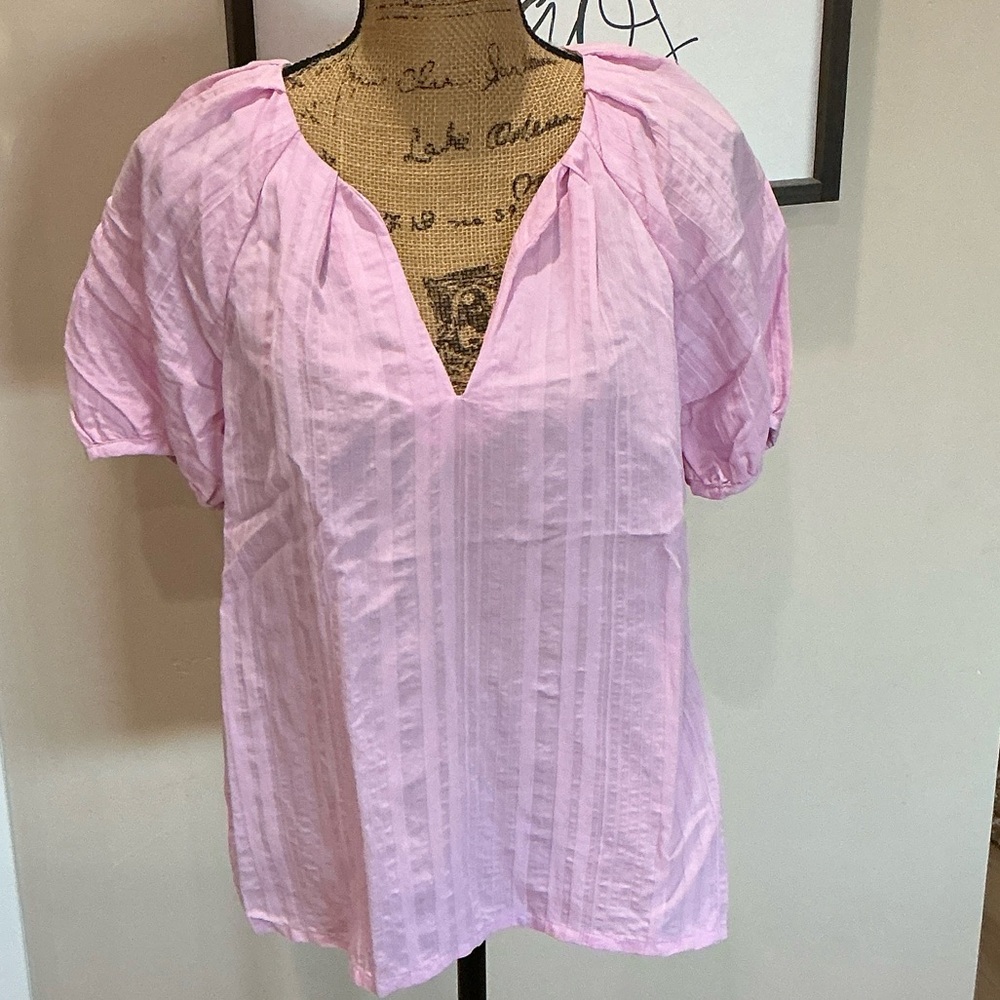 A New Day Soft Pink V-Neck Blouse
